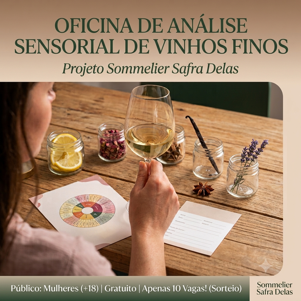 Foto de Oficina - Análise Sensorial de Vinhos Finos – Projeto Sommelier Safra Delas