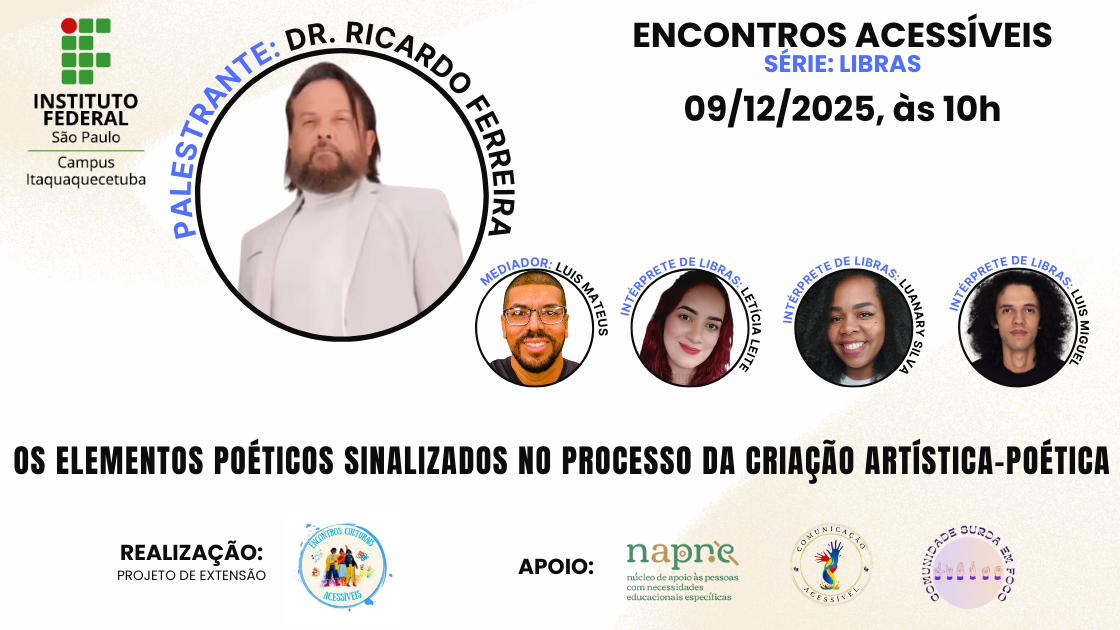 Foto de Webinar "Os elementos poéticos sinalizados no processo da criação artística-poética"