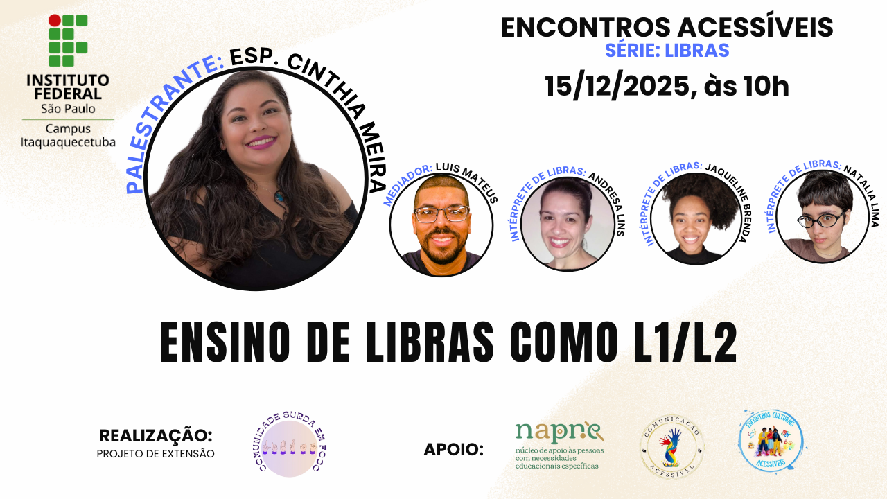 Foto de Webinar "Ensino de Libras como L1 e L2"