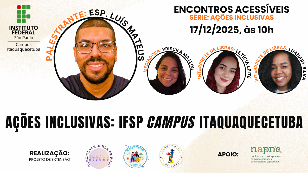 Foto de Webinar "Ações Inclusivas no IFSP Campus Itaquaquecetuba"