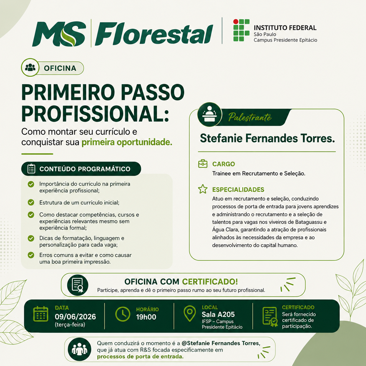 Foto de Oficina - Primeiro passo profissional: como montar seu currículo e conquistar sua primeira oportunidade