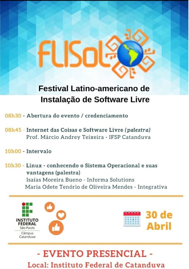 Foto de FLISOL 2022 - IFSP Câmpus Catanduva / Internet das Coisas e Software Livre (palestra)