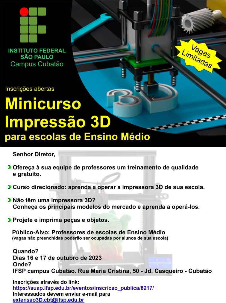 Foto de Minicurso de Impressão 3D