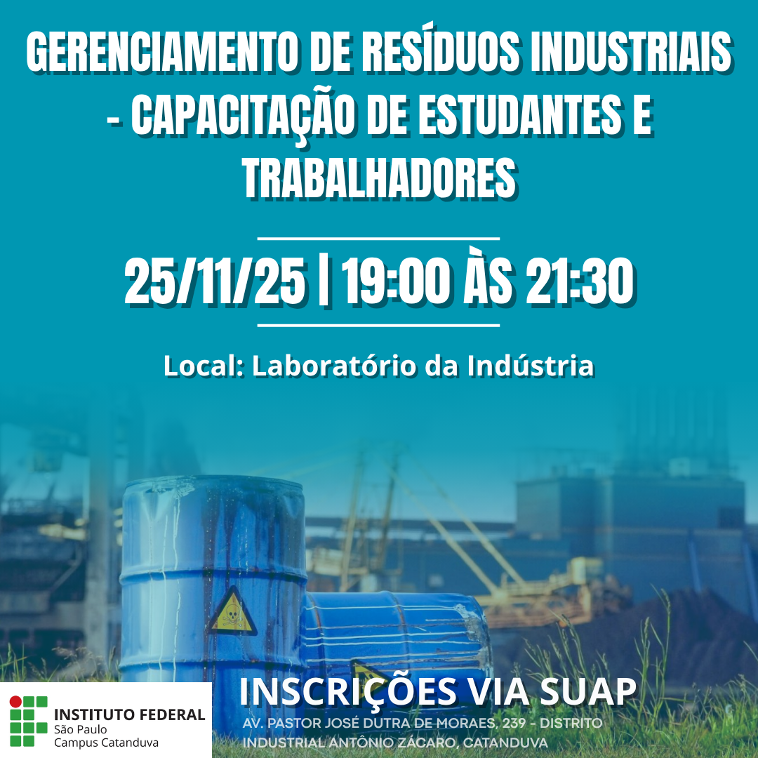 Foto de Gerenciamento de resíduos industriais - capacitação para estudantes e trabalhadores