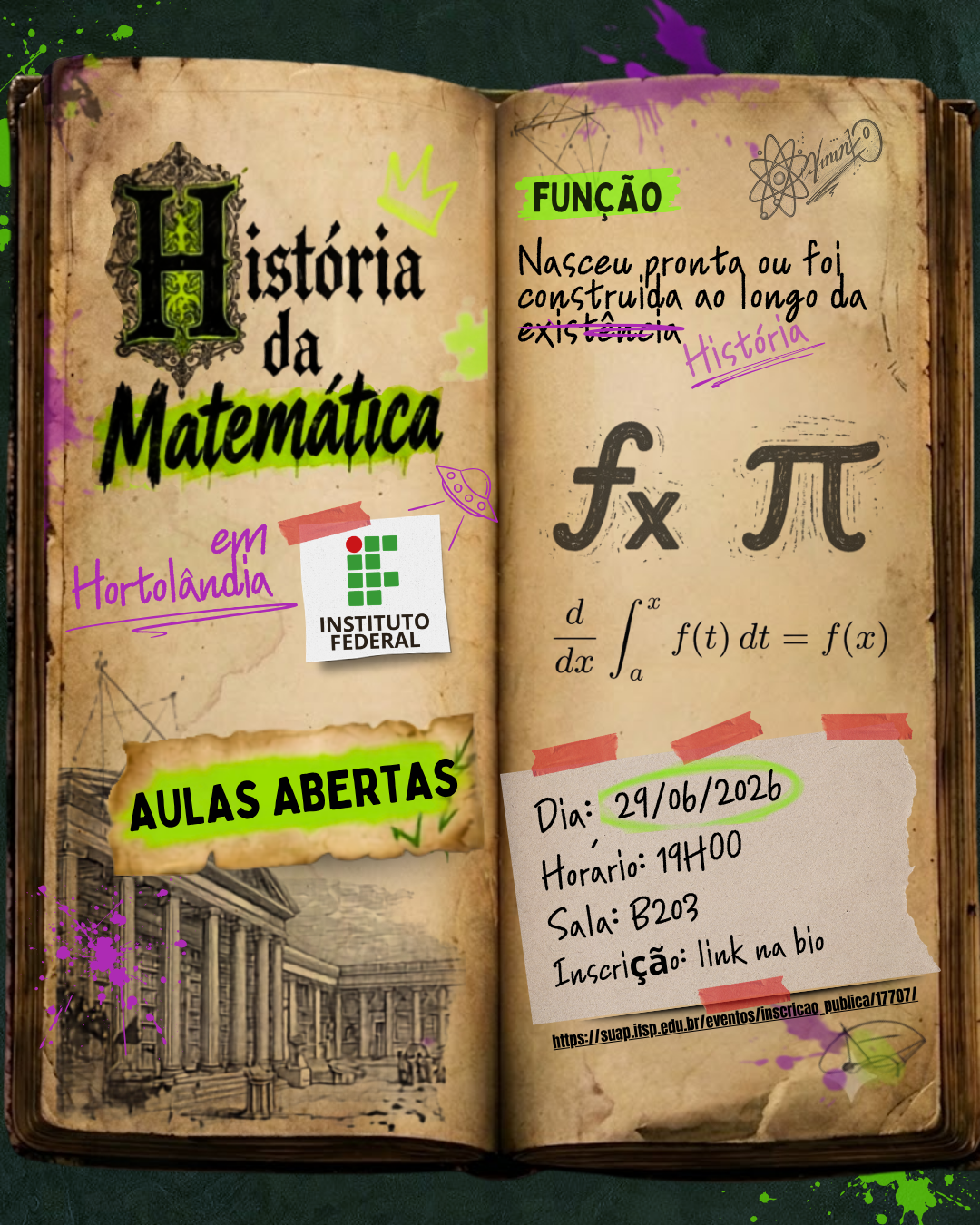 Foto de Aula Aberta História da Matemática - Função: nasceu pronta ou foi construída ao longo da História?