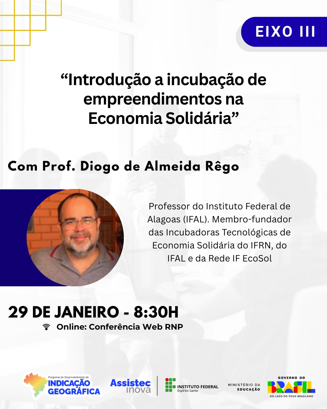 Foto de minicurso de Introdução à incubação de empreendimentos de economia solidária