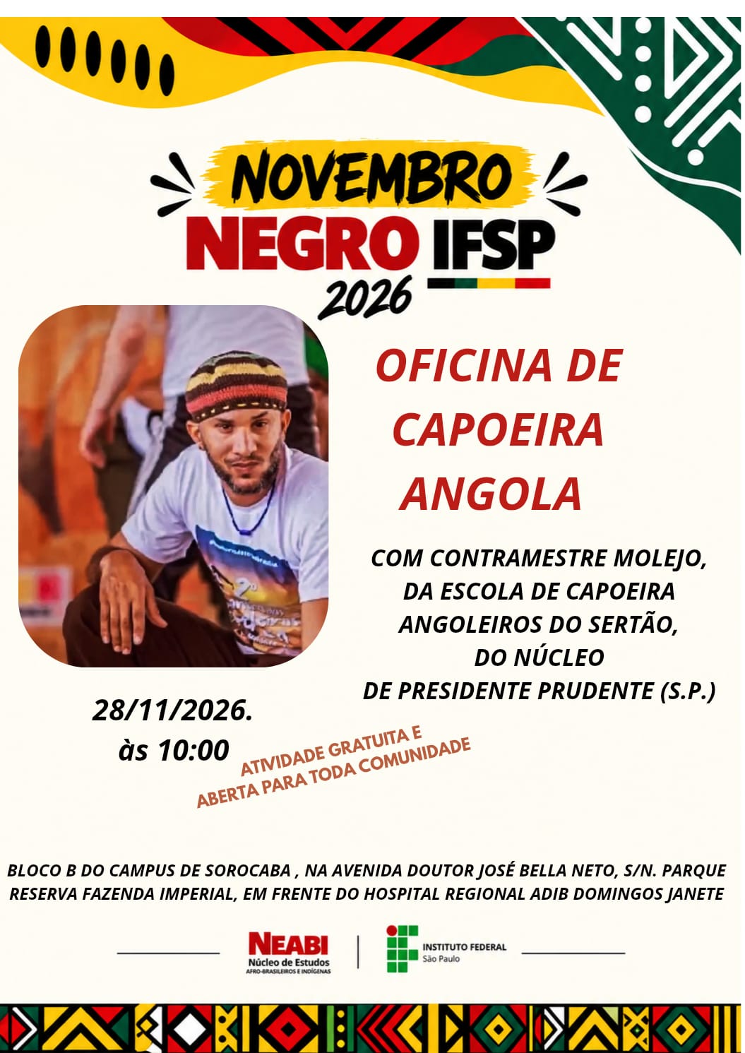 Foto de Oficina de Capoeira Angola : Novembro Negro e Antirracismo.
