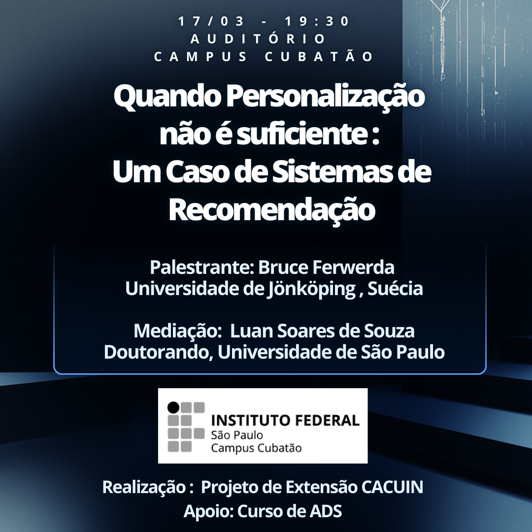 Foto de Quando Personalização Não é Suficiente: Um Caso de Sistemas de Recomendação