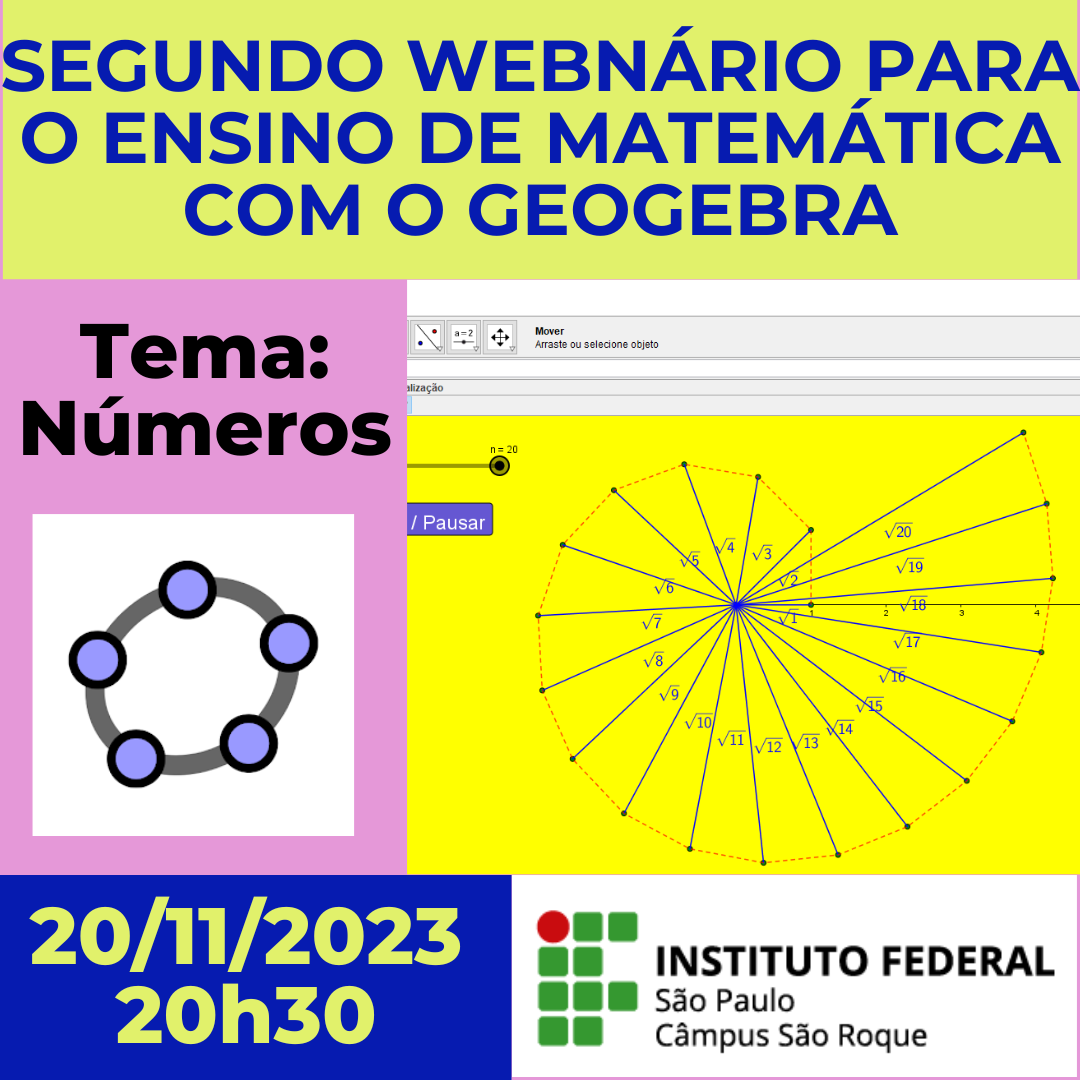 Foto de Ciclo de Webnários para o Ensino de Matemática com o Geogebra 2023