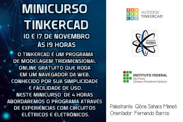 Foto de Minicurso Tinkercad - IFSP/PEP - 11/2021