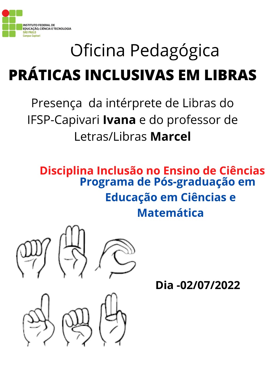 Foto de Oficina pedagógica: Práticas inclusivas em Libras