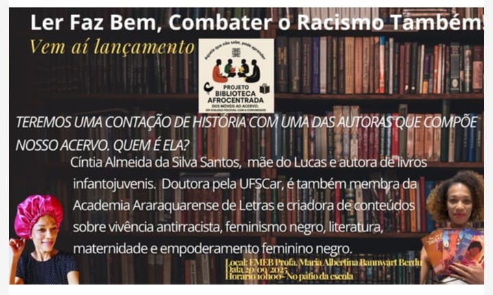 Foto de Inauguração da 1º Biblioteca afrocentrada - EMEB Profª. Maria Albertina Bannwart Berdu (Indaiatuba)