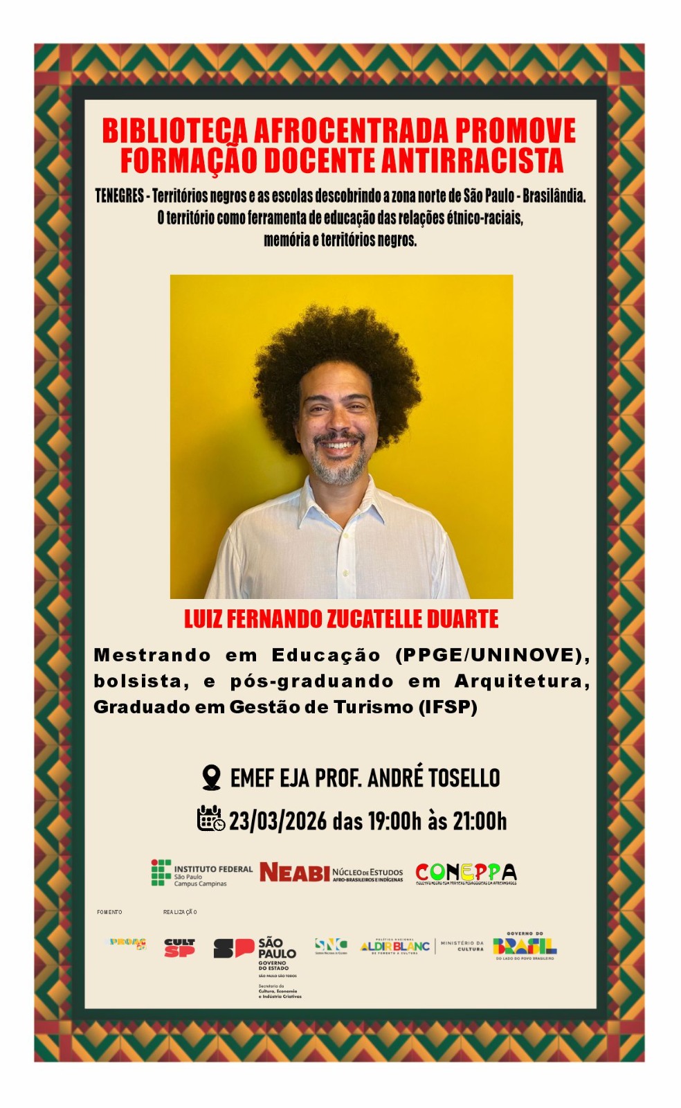 Foto de TENEGRES - Territórios negros e as escolas: descobrindo a zona norte de São Paulo - Brasilândia. O território como ferramenta de educação das relações étnico-raciais, memória e territórios negros.