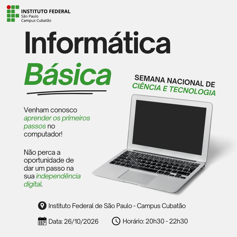 Foto de SNCT - TECHWEEK - MINICURSO: Informática Básica para EJA: Primeiros Passos