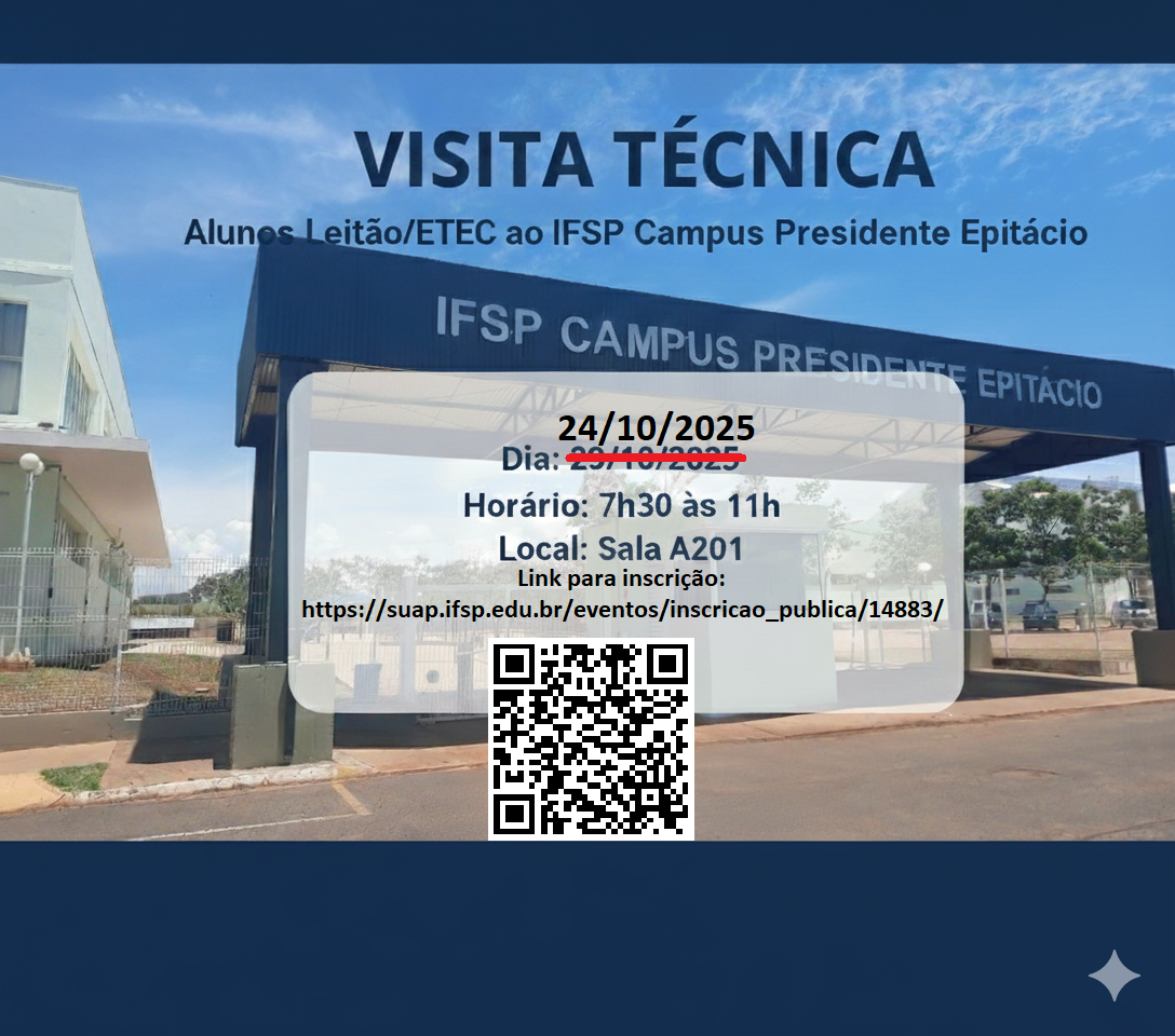 Foto de Visita Técnica ao IFSP campus Presidente Epitácio