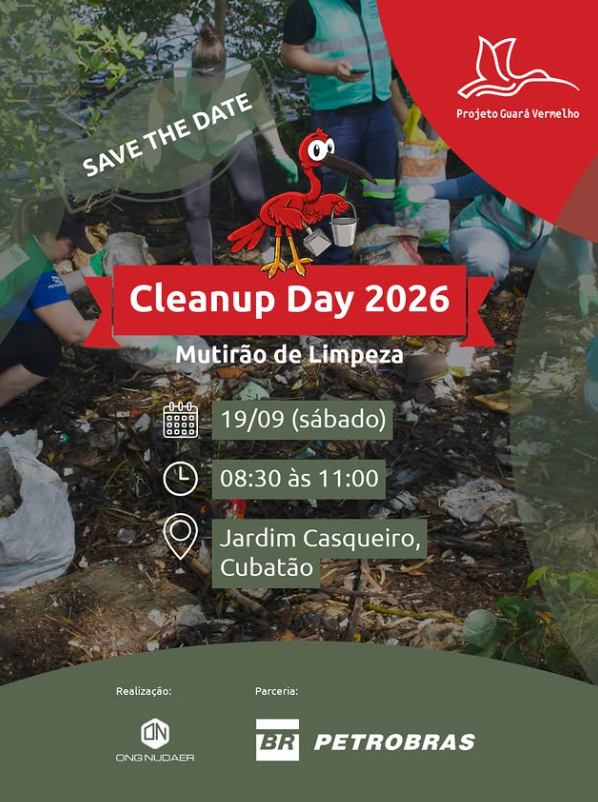 Foto de Cleanup Day 2026 no Jardim Casqueiro em Cubatão - Projeto Guará Vermelho