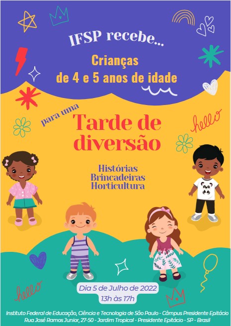 Foto de IFSP recebe...crianças de 4 e 5 anos de idade para uma tarde de diversão!